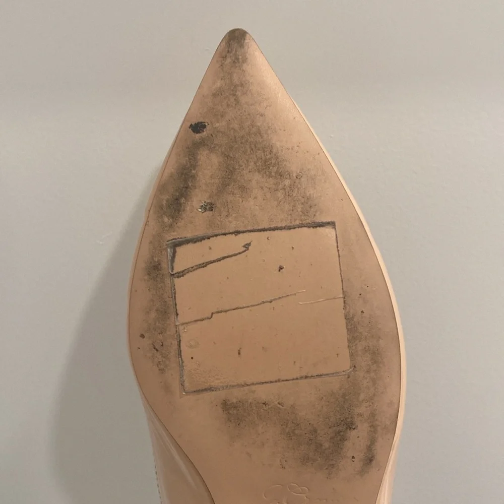 J. Crew Blush Patent Pointed Slingback Flats